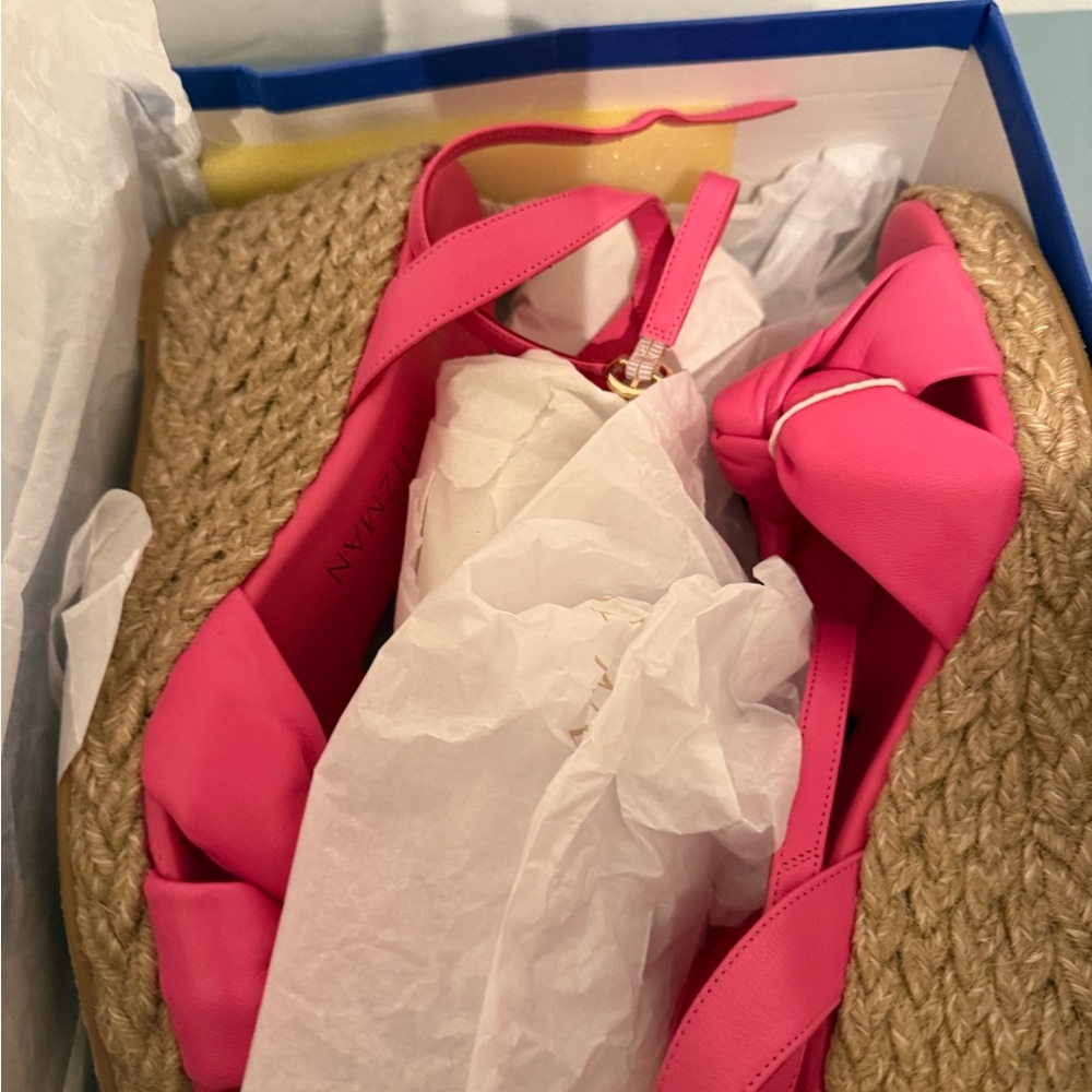 Stuart Weitzman Fuchsia Espadrille Wedges